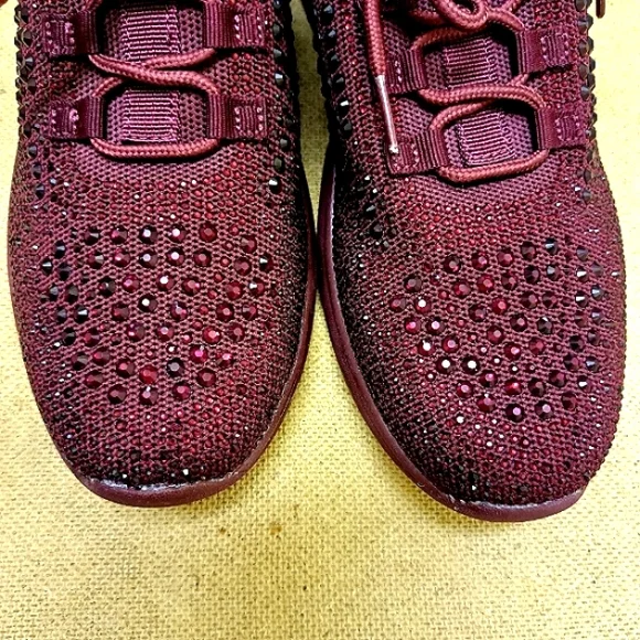 Blondo Kanon Rhinestones Sneakers Casual Upscale Athletic Shoes Size 7.5 Maroon - Picture 13 of 17